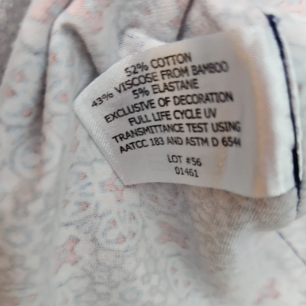 Coolibar Women's Med Long Sleeve Top - Blue White, and Red Sun Protection - Picture 7 of 10